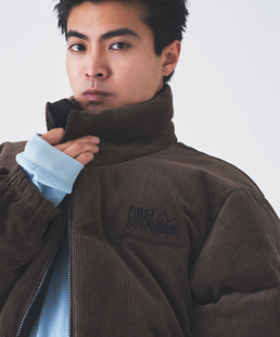 日单 first dow* 男女同款双面穿条绒复古羽绒服24冬