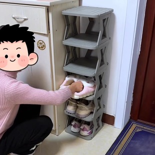 简易鞋架子家用门口多层夹缝鞋子收纳神器宿舍省空间小型窄款鞋柜