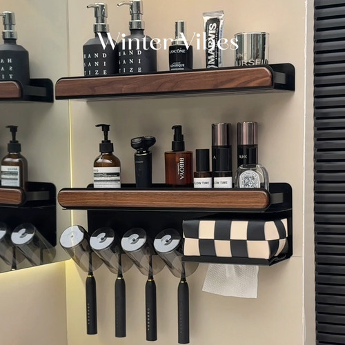 胡桃木牙刷置物架壁挂式卫生间