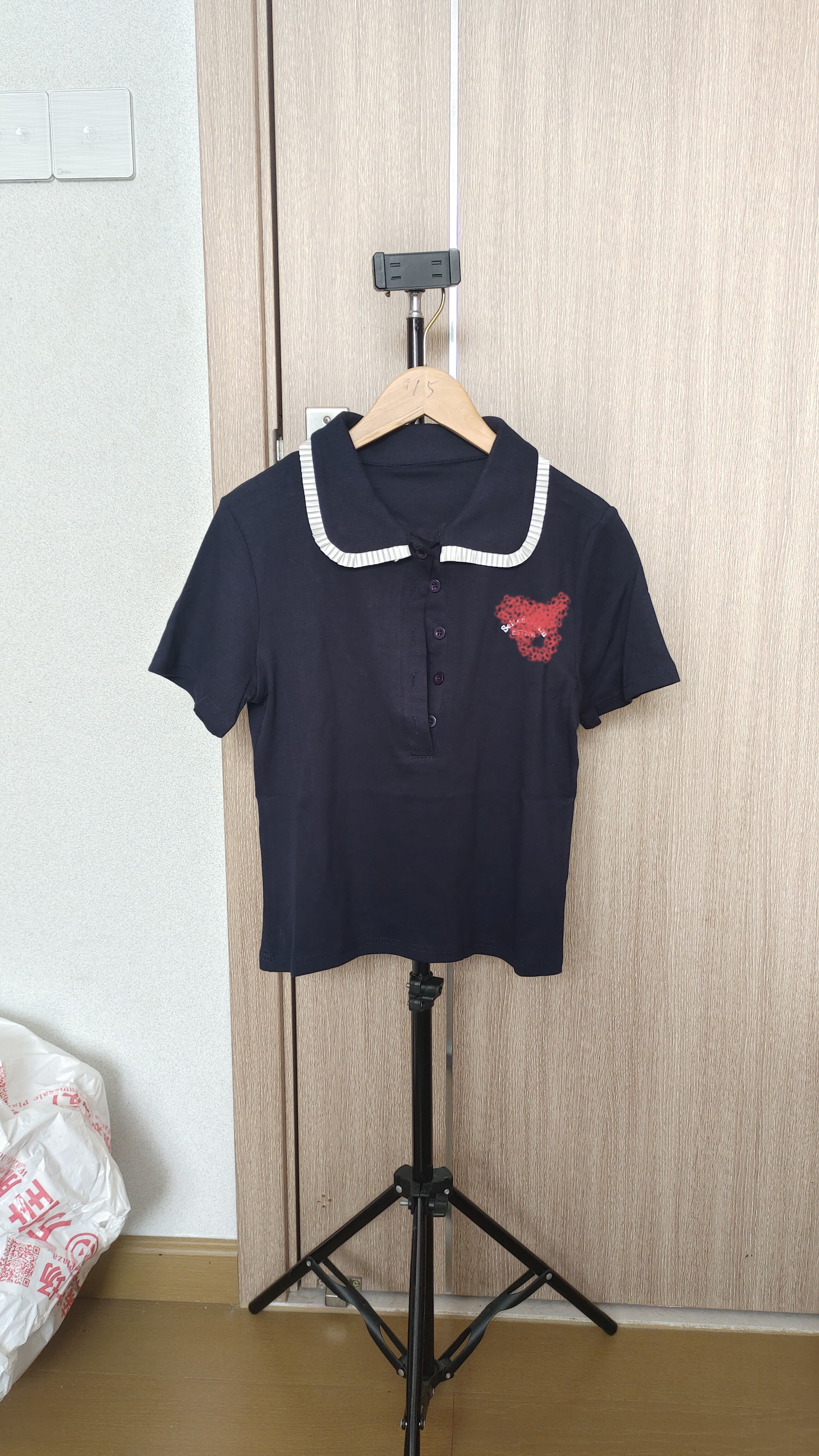 微瑕疵品处理女士短袖上衣工艺款拼接修身显瘦高弹力t恤