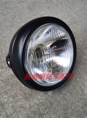 宗申摩托车配件WEEK8 ZS150-52复古太子黑色前大灯前照灯头灯