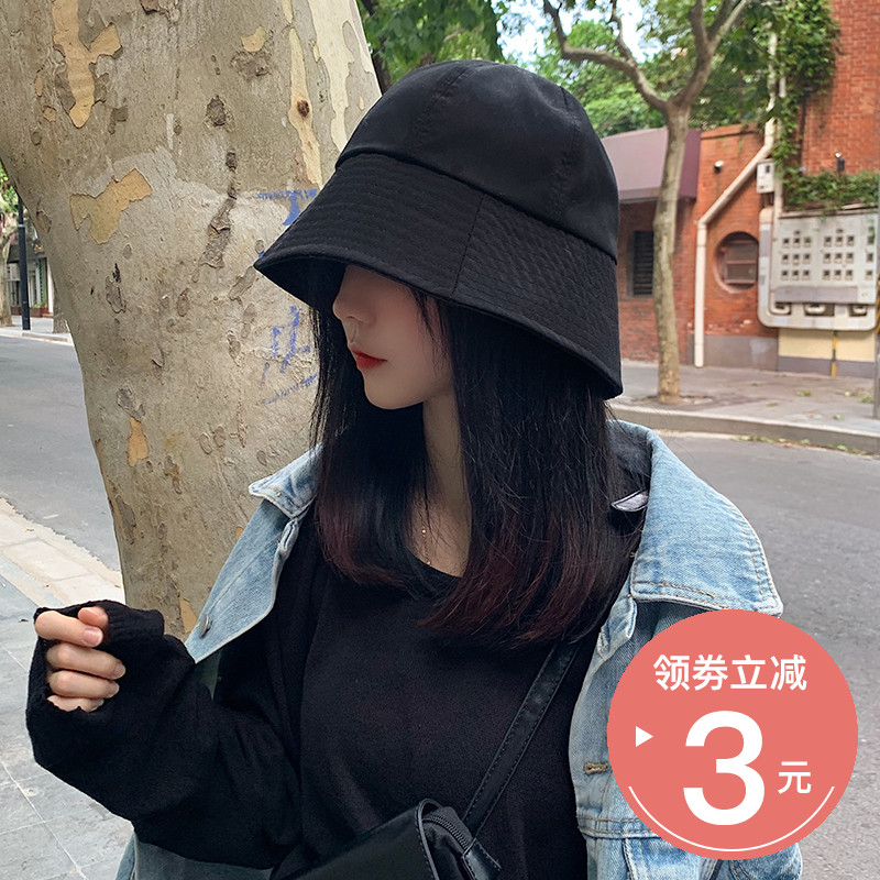 夏季新款渔夫帽女小众钟形日系盆帽韩版潮ins水桶帽百搭女秋帽子
