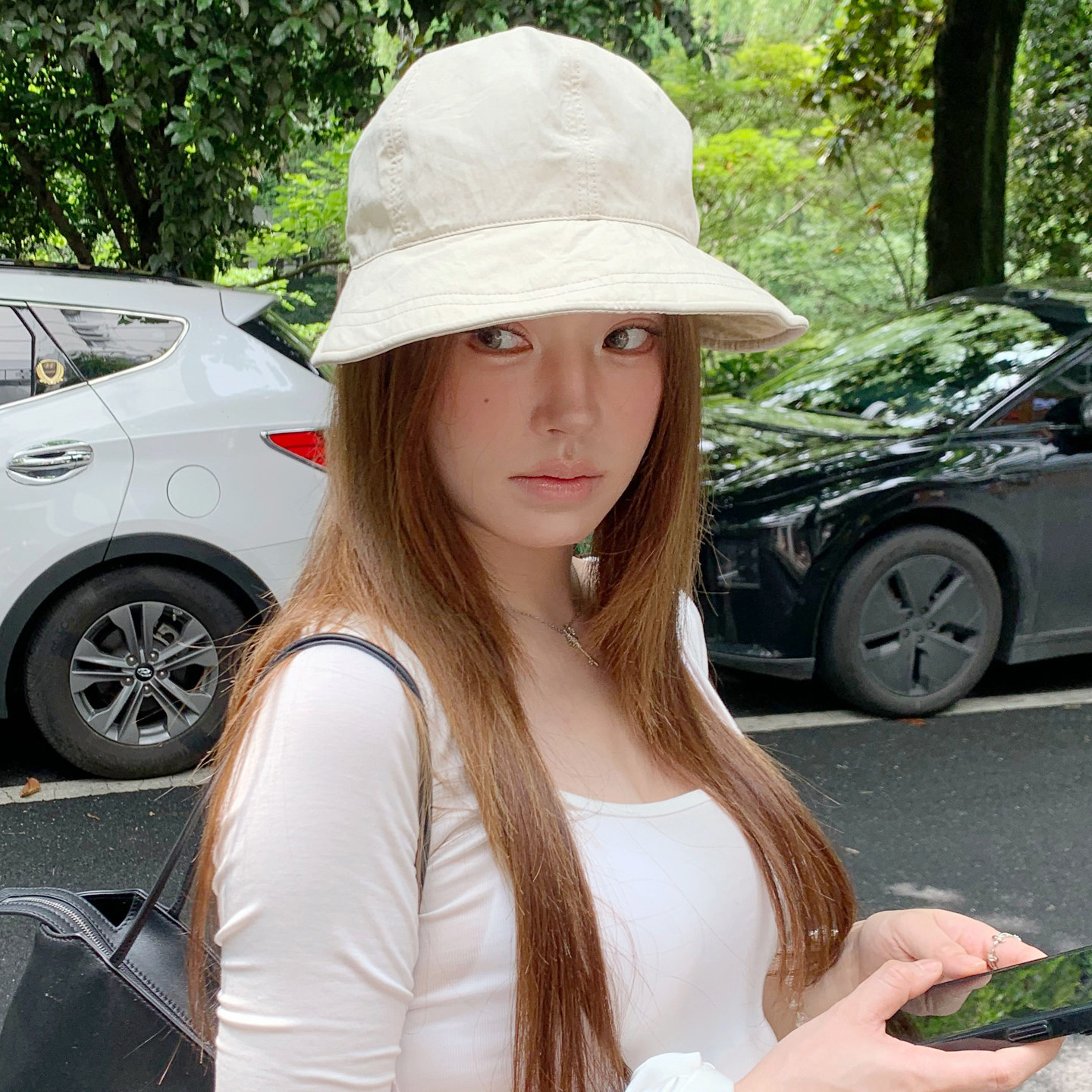 轻便自在 防晒帽薄款大头围可折叠棒球帽女夏遮阳太阳骑车鸭舌帽