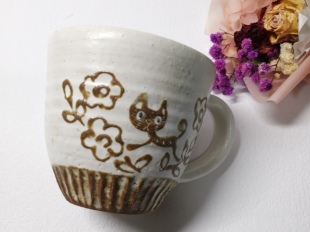 纯手工复古风个性 日式 陶瓷马克杯水杯咖啡杯盘子 吾妻 日本纯手工