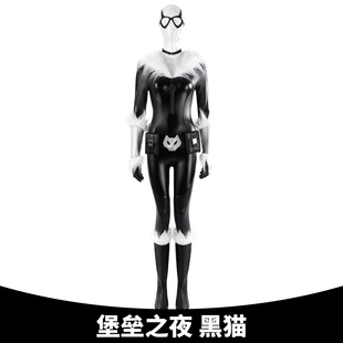 漫乐 堡垒之夜cos服黑猫游戏cosplay皮肤同款服装皮衣全套5528
