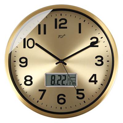 TQJ轻奢黄铜静音日历挂钟