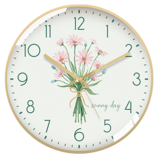 TQJ小清新静音挂钟客厅家用时钟创意挂墙北欧简约电波卧室石英表