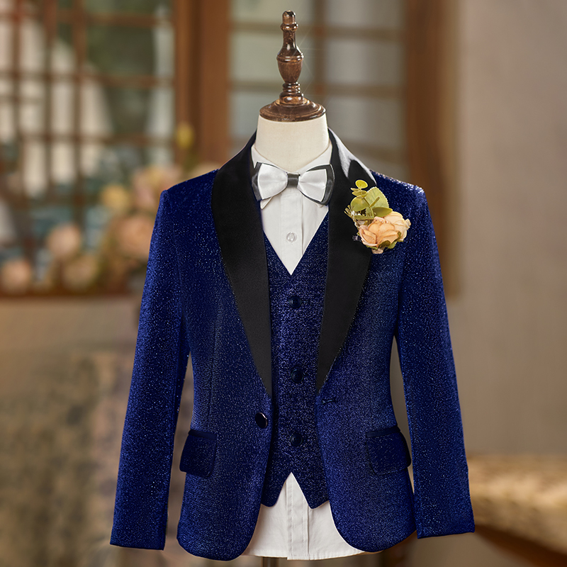 男童亮片西服套装小主持人礼服