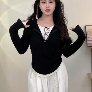 针织毛呢外套女胖mm遮肉显瘦套装 2024秋季 设计感长袖 大码 新款