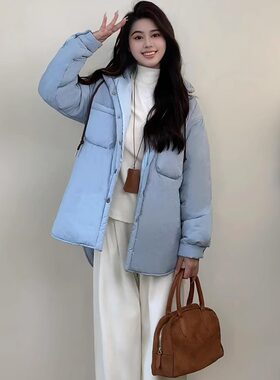 2024秋冬季新款韩版衬衫棉服女宽松oversize休闲裤加厚棉衣套装女