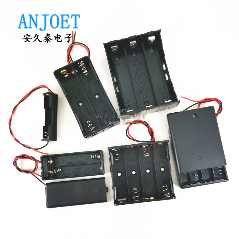 厂家直销5号电池盒1节2节3节4节8节AA串联带线带盖带开关电池仓