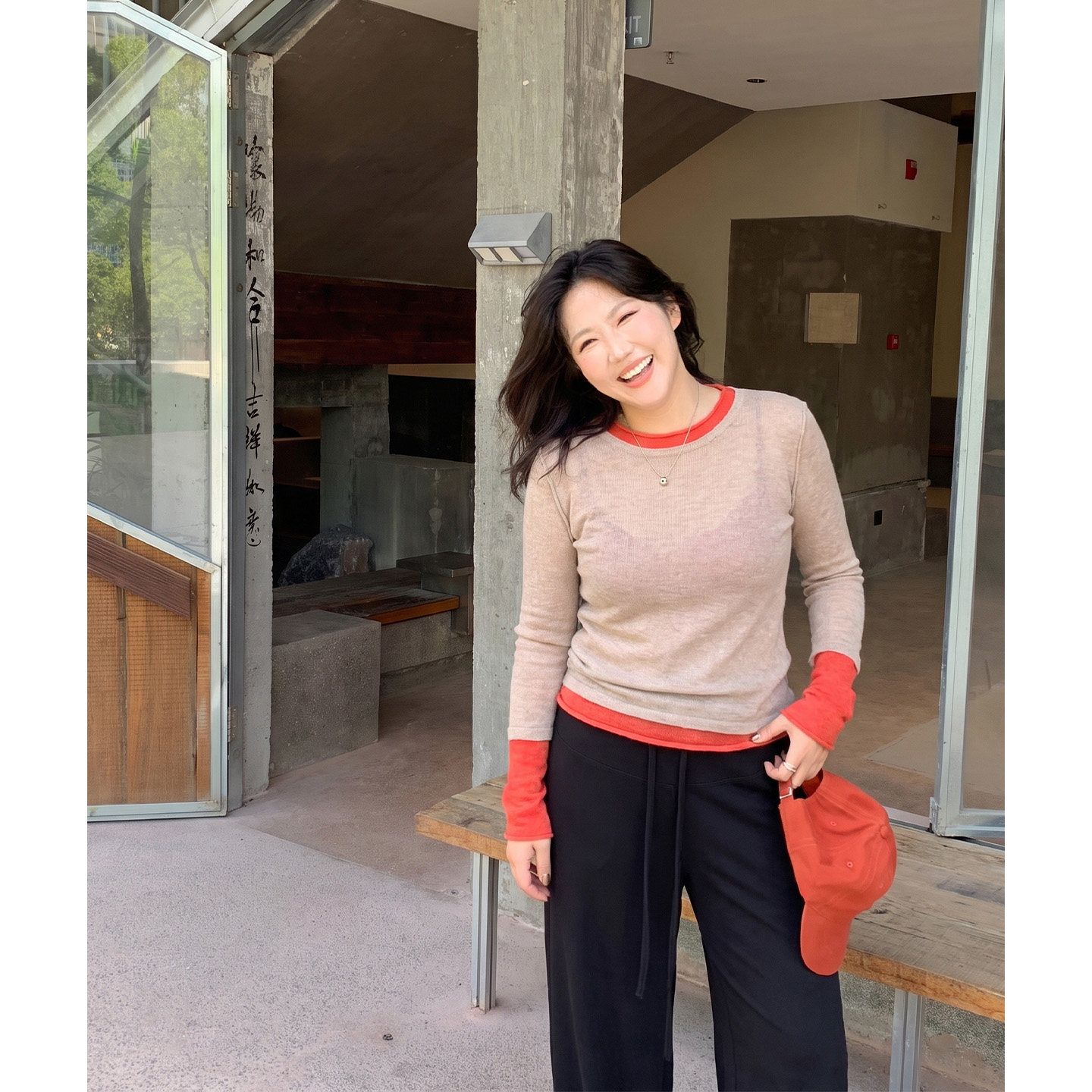 冬季重要场合大码女装大方得体轻熟微胖mm穿搭假两件针织衫打底衫