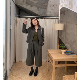 Q了个T秋季大码女装胖mm外套上衣七分裤套装大方得体微胖女生穿搭