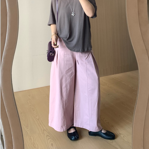 Q了个T大码女装夏季胖mm宽松显瘦巨好看绝美微胖女生休闲阔腿裤子