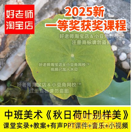 2024中班美术秋日荷叶别样美秋天好老师淘宝店幼儿园优质公开课件