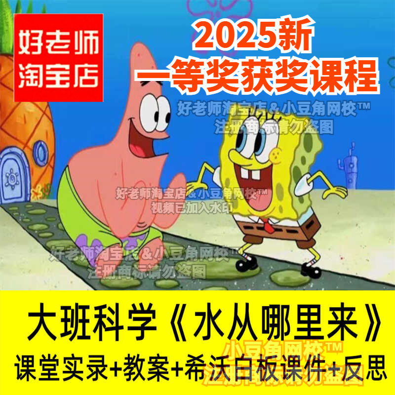 2024好老师淘宝店幼儿园优质公开课大班科学《水从哪里来》课件