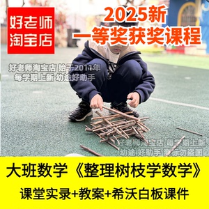 好老师淘宝店幼儿园大班数学《整理树枝学数学》优质公开课件分类