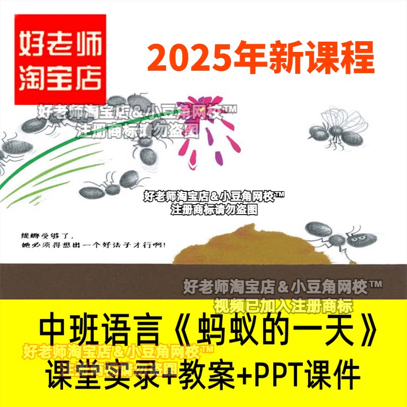 2024好老师淘宝店幼儿园中班语言蚂蚁的一天优质公开课课件小动物