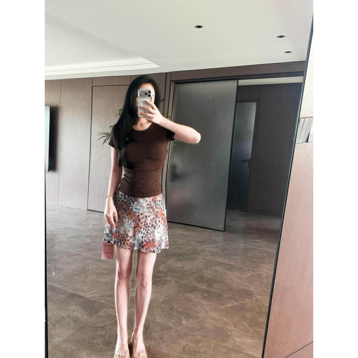 美式复古豹纹印花半身裙女夏季新款高腰显瘦A字包臀裙百搭短裙子