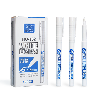 细头白色记号笔油性不掉色大头笔