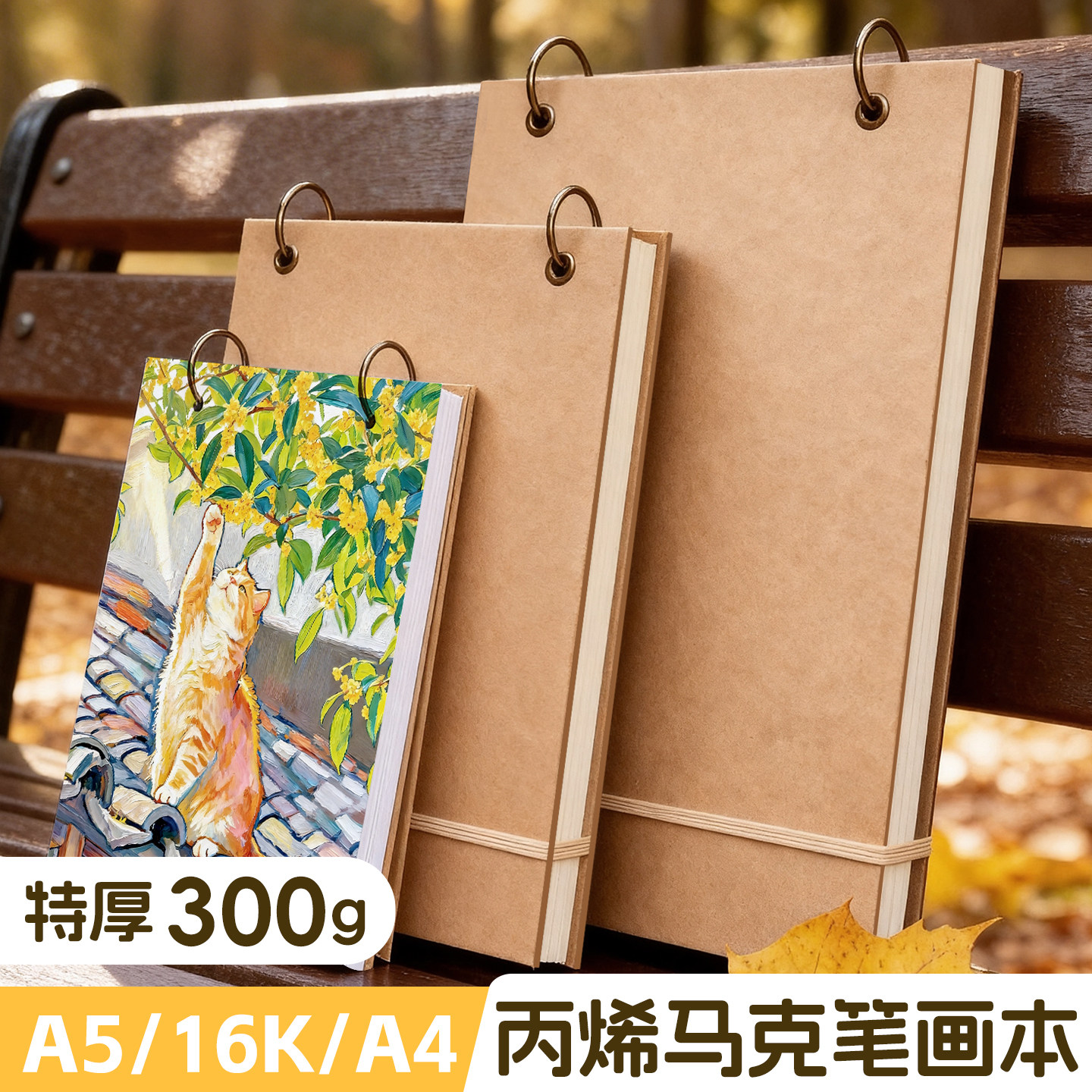 16K丙烯马克笔画本300g加厚A4A5图片