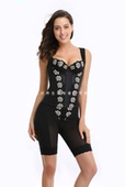 美容院新精美刺绣钻碳高腰拉链立塑体雕养身健康身材管理美体套装