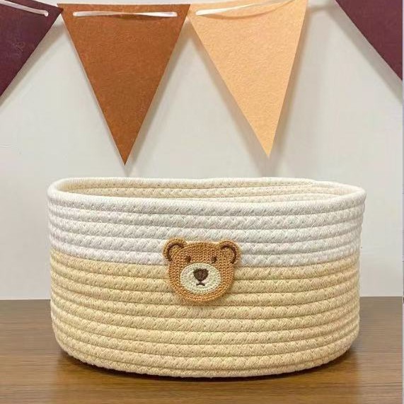 棉线编织收纳筐桌面杂物整理筐