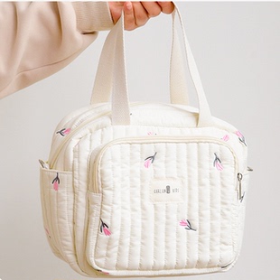 ins韩系单肩手提妈咪包母婴外出包宝宝尿布收纳包大容量斜挎女包