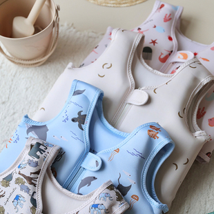 丹麦ins儿童泡沫浮力背心男女童泳衣宝宝游泳辅助救生衣戏水马甲