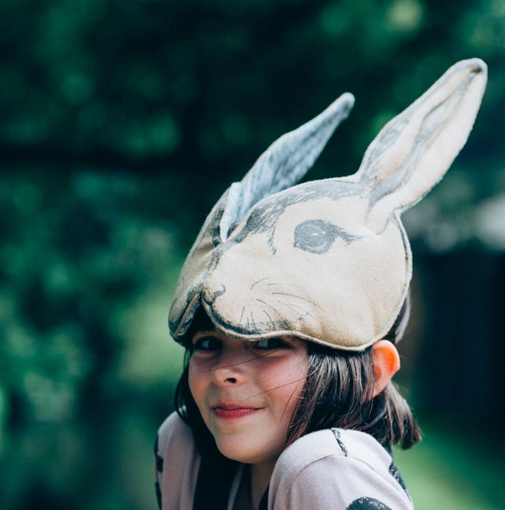 节日装扮复古兔头儿童艺术动物配饰COS森系过家家玩游戏拍摄道具