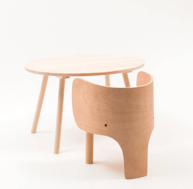 ins北欧风儿童房大象造型凳子幼儿园学生写字学习桌椅实木椅子