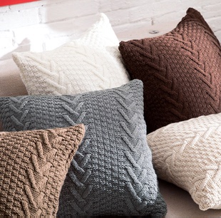 抱枕套 北欧新款 配饰 家居软装 沙发抱枕拍摄道具 粗毛线针织靠枕