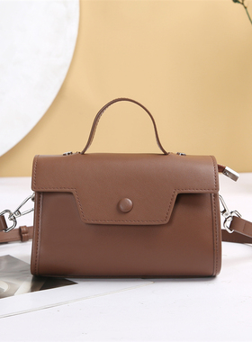真皮时尚女士牛皮包包2025新款潮软皮大容量手提包翻盖斜挎单肩包