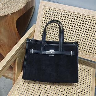 外贸出口清货头层牛皮磨砂复古凯莉铂金真皮手提斜挎特价处理女包