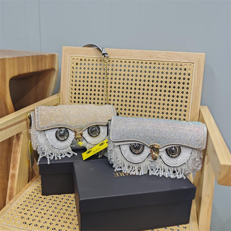 真皮捡漏2025斜挎猫头鹰单肩女包