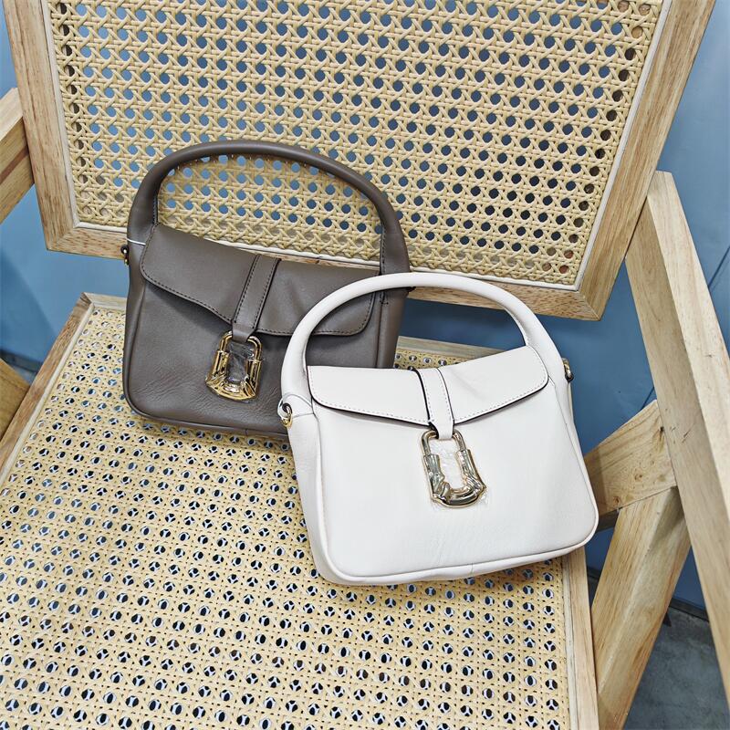 复古牛皮包包女2025新款小众真皮