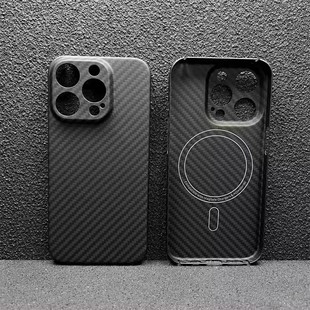iphone15promax真碳纤维凯夫拉14p全包外壳芳纶13保护套12pm 适用于苹果16凯芙拉磁吸手机壳新款