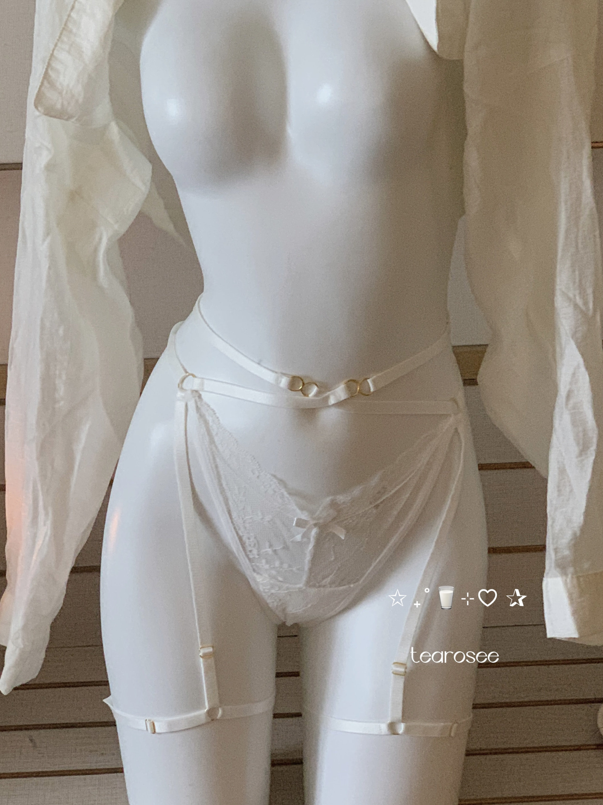 tearosee  爱的束缚 欧美性感吊带退环情调丁字裤内裤蕾丝纯欲