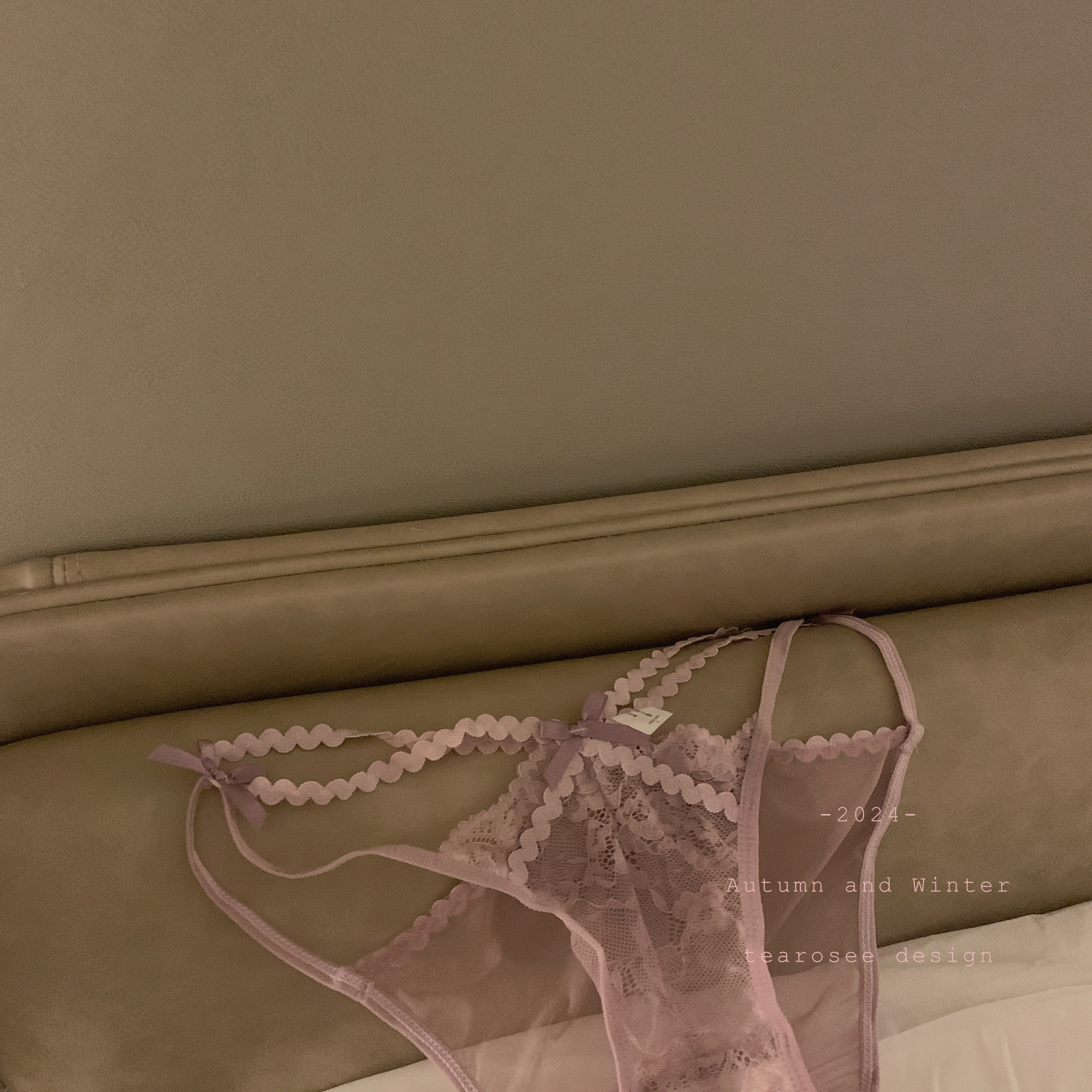 tearosee 娇羞丁香 辣妹纯欲低腰蕾丝边蝴蝶结诱惑三角内裤约会