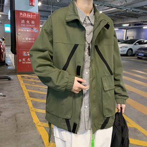 慵懒潮流青年纯夹克原宿简约口袋ins流行男常规港风J1221P55图片