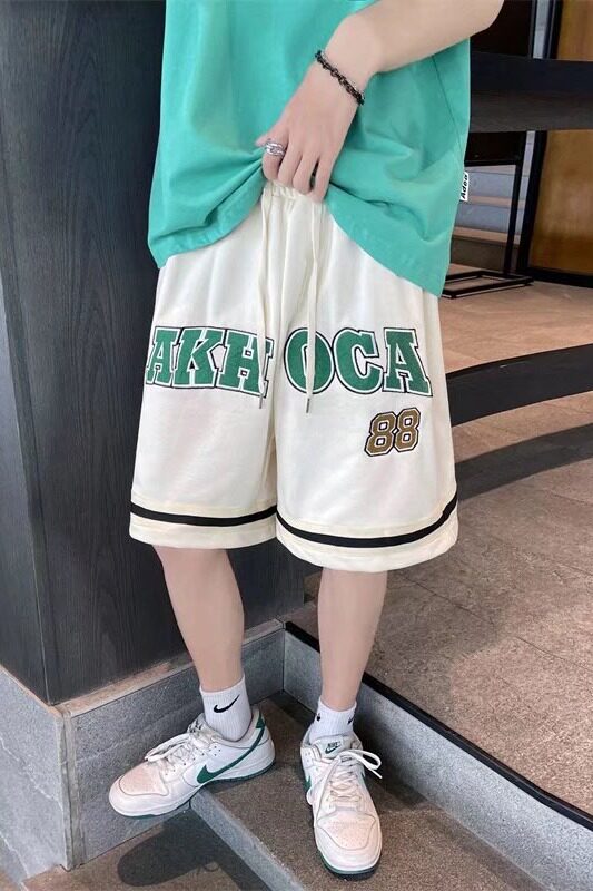 五分裤休闲裤男印花运动裤字母直筒夏季青春流行时尚潮牌潮D26P30,男装休闲裤,星座1116-2