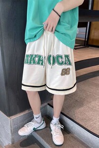 五分裤休闲裤男印花运动裤字母直筒夏季青春流行时尚潮牌潮D26P30图片