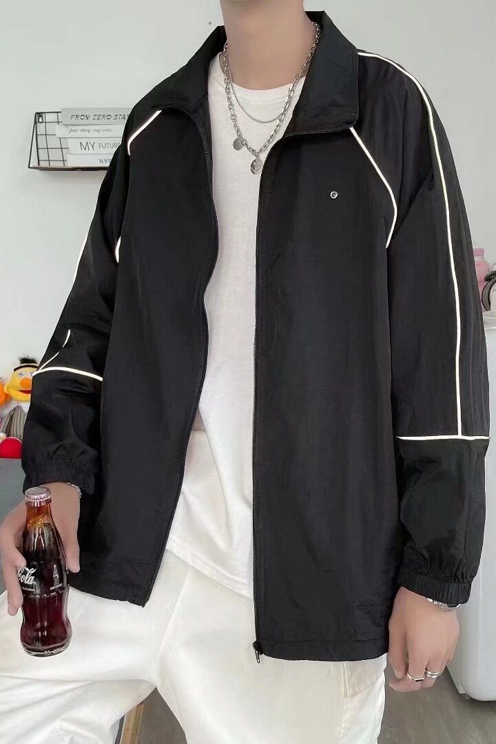 夏季薄款外套男ins潮宽松运动休闲百搭韩版潮流防晒衣W14P35,男装风衣,星座1116-2