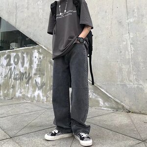 ins牛仔裤男直筒宽松裤子韩版NZ119P45图片