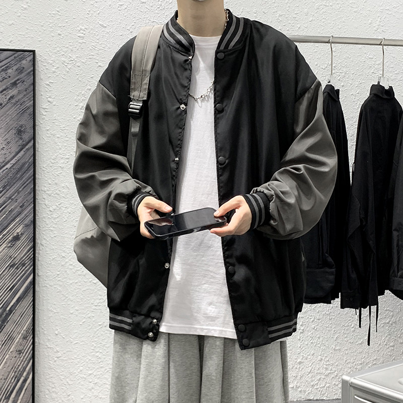 男秋季新款拼色夹克外套大码J8202P35图片