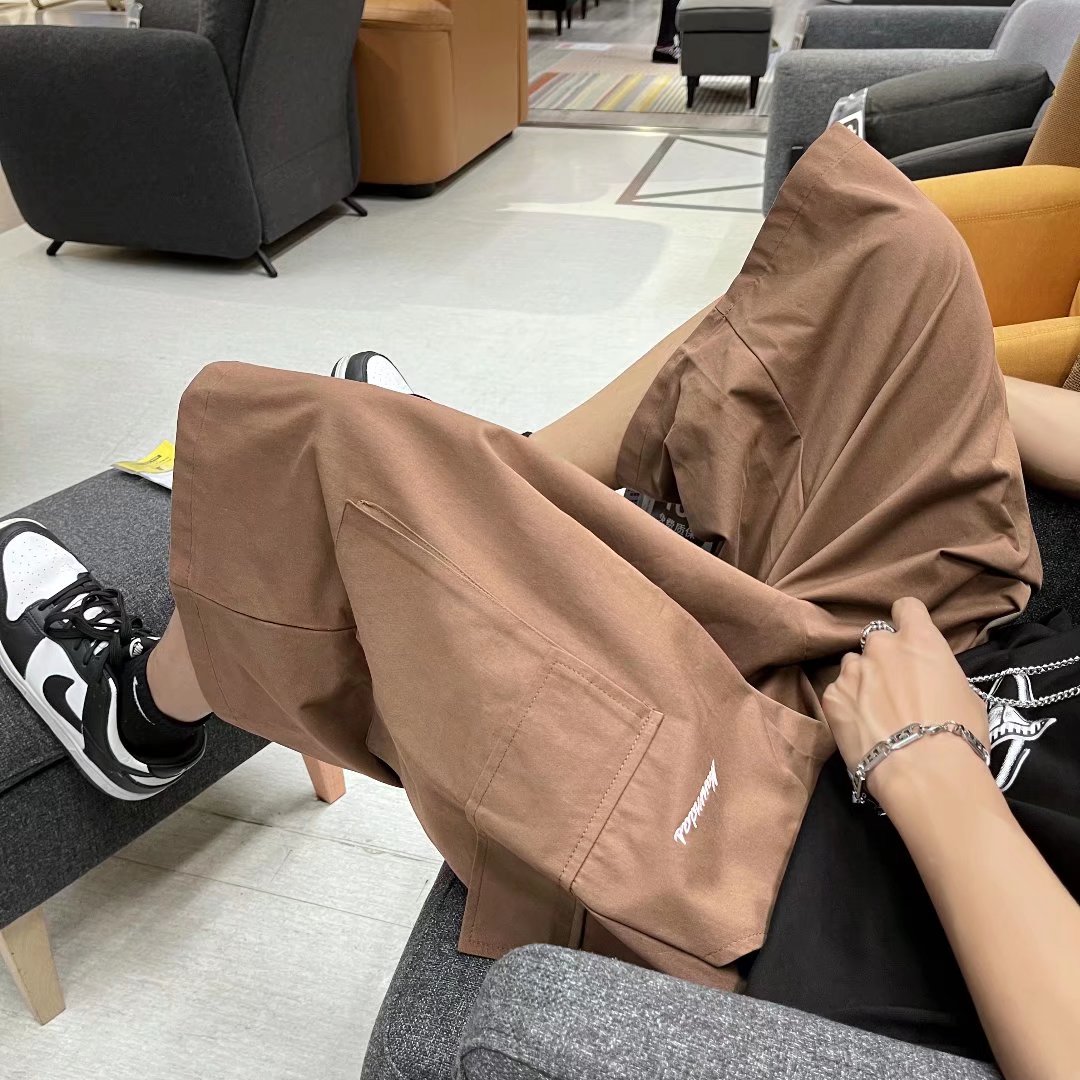 ins高街vibe风工装裤美式潮牌宽松直筒休闲垂感七分裤DK9005P32图片