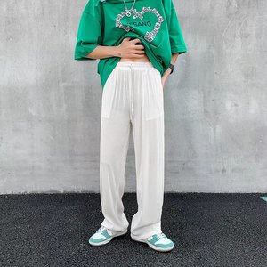 抽绳垂感宽松韩版直筒休闲裤K569P25