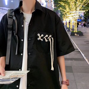 短袖男潮情侣装短袖衬衫夏季新款潮流简约T恤高街insY813P36图片