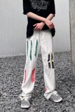 夏季裤子高街ins潮牌泼墨牛仔裤直筒宽松百搭休闲裤男NG093P40，男装牛仔裤，星座1116-2