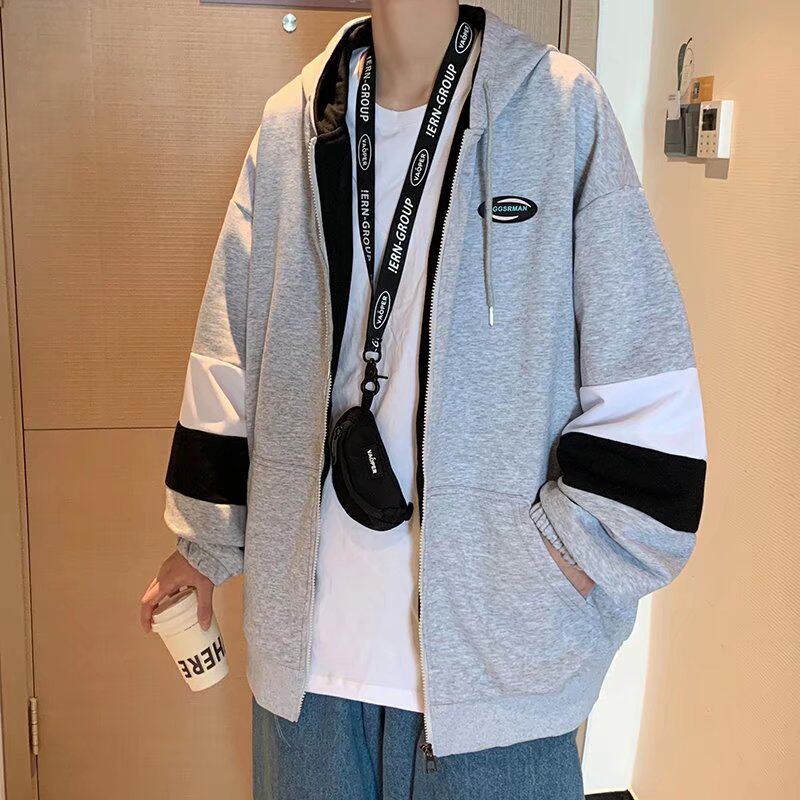 男秋冬连帽卫衣开衫拉链外套W112P35图片